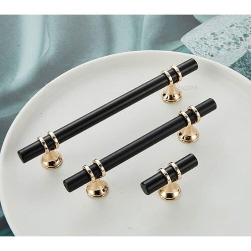 Drawer Cupboard Knob Furniture Wardrobe Handle Solid T Bar Kitchen Cabinet Hardware Black Gold Zinc Alloy Suitcase Pull