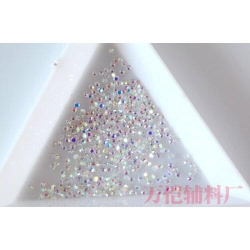 1.1/1.2/1.3/1.4/1.5/1.6mm 1440pcs/bag Crystal AB Point-back Crystal Glass Pixie Nail Rhinestone