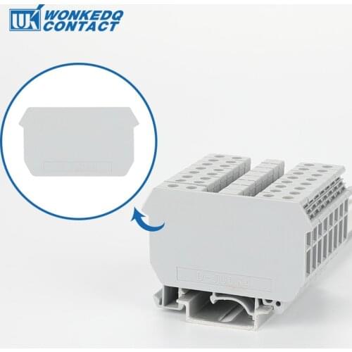 10pcs D-UDK4 For UDK-4 Terminal Block Accessories End Cover Plate Din Rail Terminal Blocks