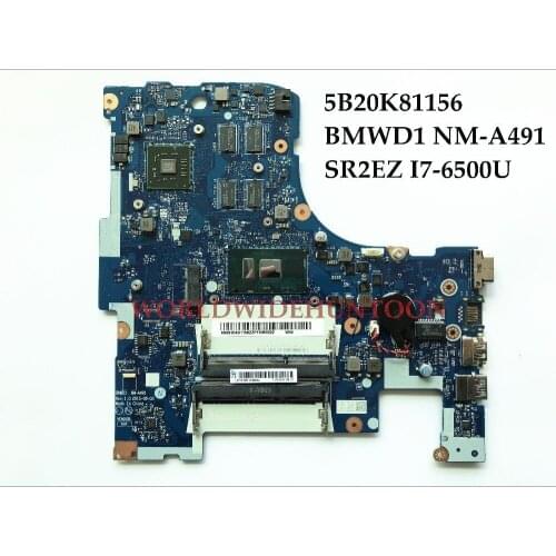 High quality New BMWD1 NM-A491 for Lenovo IdeaPad 300-17ISK Laptop Motherboard 5B20K81156 SR2EZ I7-6500U DDR3 2GB 100% Tested