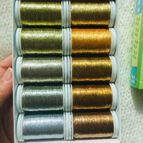 Japan import embroidery thread French style embroidery crochet embroidery apple thread gold silver combination
