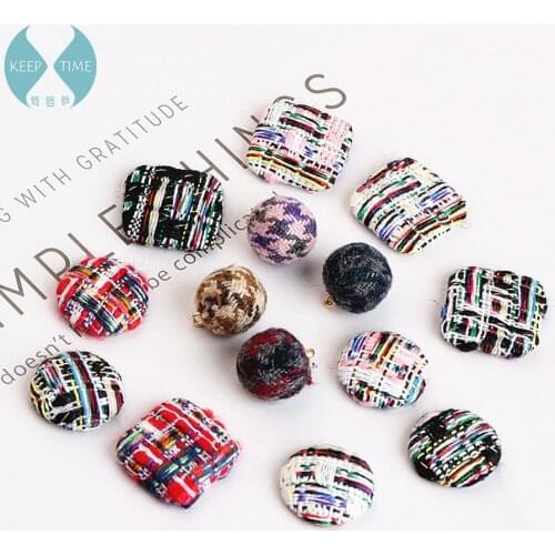 DIY ear jewelry accessories maxmara ball cotton color line square pendant earrings earrings wafer preparation material