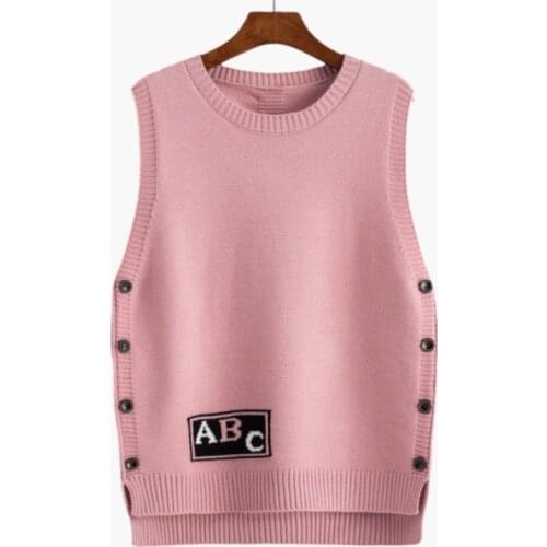 2021 Women Solid Sweaters Vest Female V-neck Loose Simple Classic Elegant Pullovers Office Ladies New Outwear Knitting Vest H464