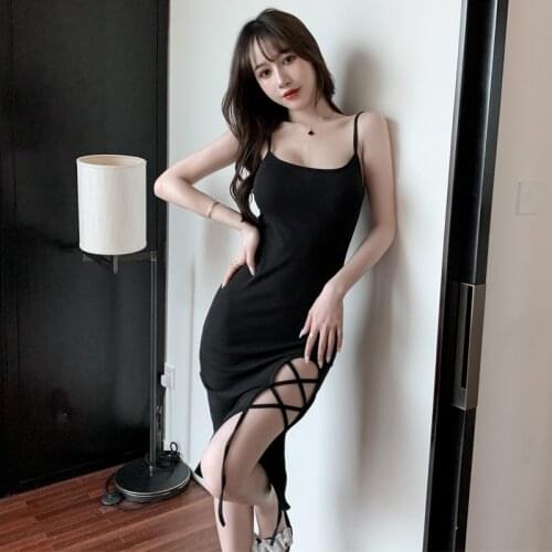 Summer Bodycon Dress Evening Party Hollow Out Sexy Style Off Shoulder Low-cut Backless Spaghetti Strap Dresses Woman New