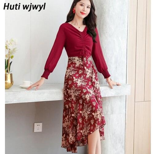 2021 Elegant Women Party Maxi Vestidos 3XL Plus Size Casual Boho Sundress 2021 Vintage Floral Chiffon Bodycon Beach Midi Dress