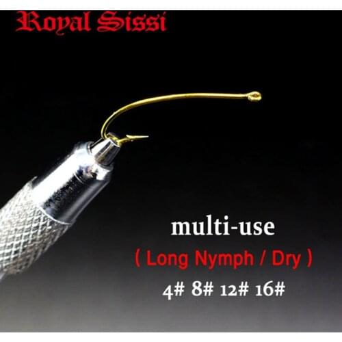 4sizes 40pcs/pack multi-use curved hook/ caddis larva hooks No.4# 8# 12# 16# 3X lengthened curved shank nymph/streamer Dry hooks