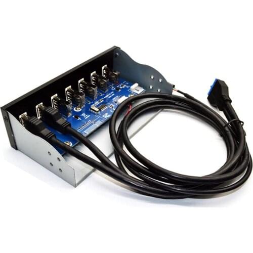 5.25 inch 19 Pin to 2 USB 3.0+4 USB 2.0+BC1.2 Optical Drive Desktop Front Panel Equipped With High-Performance 125x85x18.5mm