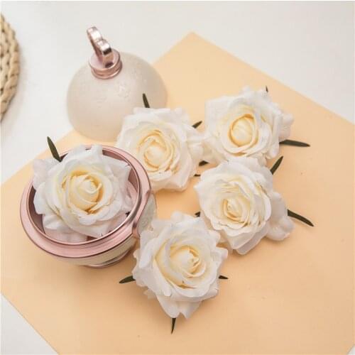 50PCS/lot Artificial Rose Flower Head 7CM European Retro Silk Flower Wedding Flowers Wall Floral Party Home Decorative