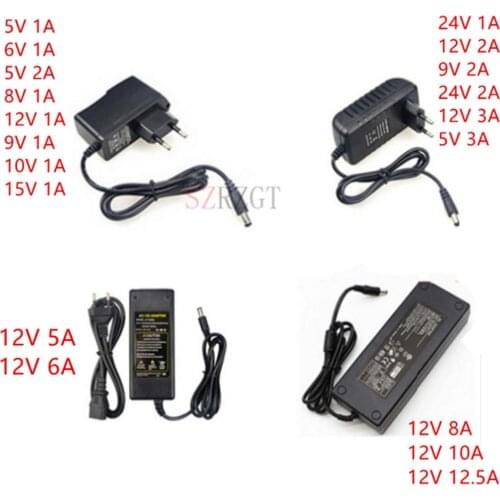 5V 6V 9V 10V 12V 15V 24V 36V 48V 1A 2A 3A 5A 6A 8A 10A Power Supply Adapter lighting transformer Converter For LED strips light