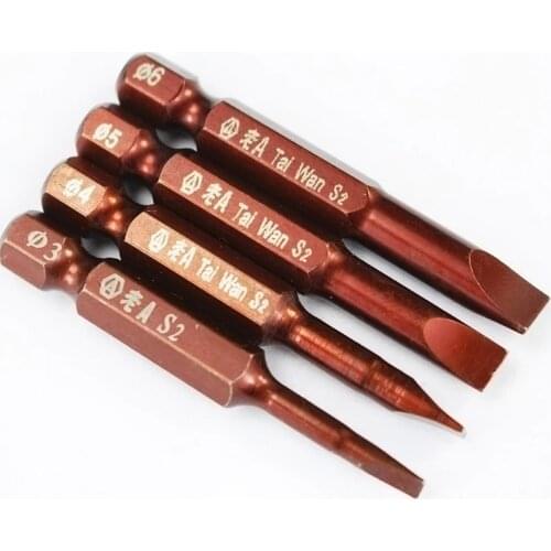 LAOA 4pcs 1/4 S2 Torx Screwdriver bits Slotted Screwdriver bit T15 T20 T25 T30 total 50mm