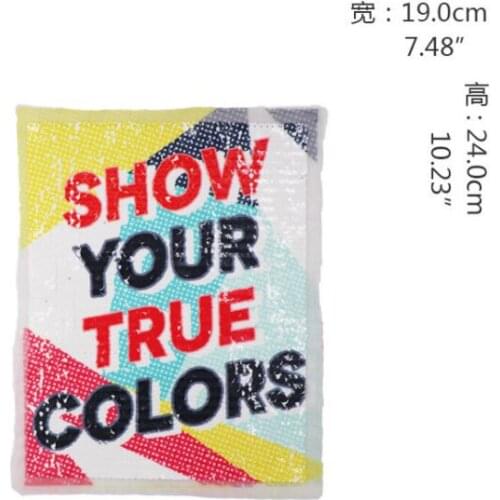 Large English Letters Sequins Patch For T-shirt Clothes Sew On Appliques For Jacket Embroidery Decorative Supplies Crafts