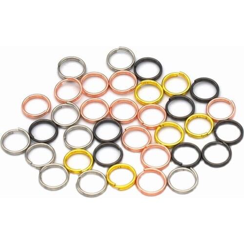 10mm Stainless Steel Key chain ring Split Ring Jewelry charm clasp Supplies metal key ring pendant Key Fob Hardware 100pcs