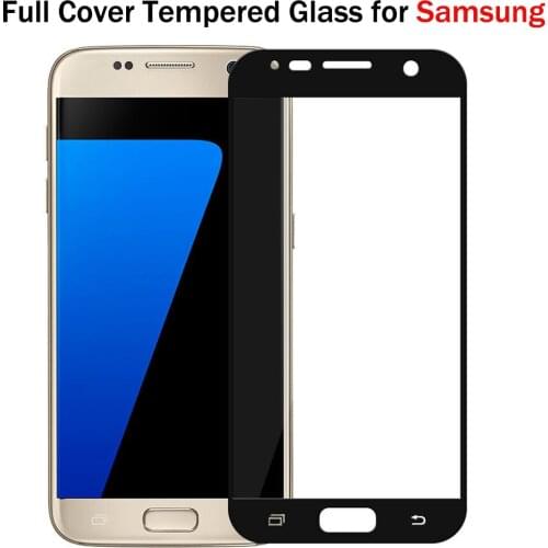 2pcs Full Cover Colorful Screen Protector Tempered Glass Film for Samsung Galaxy S7 A7 2018 A750 J8 J6 J4 A8 A6 2018 J5 J7 2017