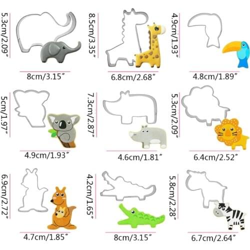 Animals Cookie Cutter Stainless Steel Biscuit Molds Crocodile Zebra Giraffe Mold 87HA