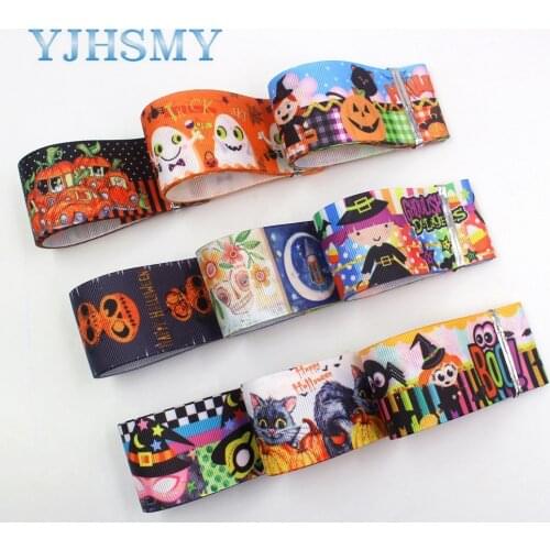 I-19720-1656，1-1/2'' Halloween printed grosgrain ribbon, 10 years DIY hair bow wedding holiday family party birthday decoration
