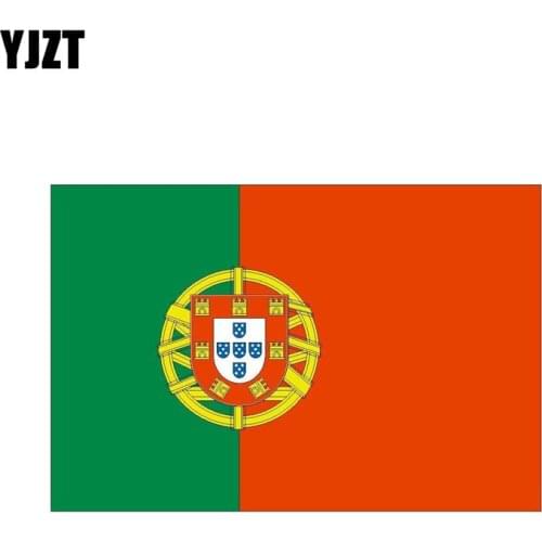 YJZT 13.8CM*9.2CM Personality PORTUGAL Car Sticker International Flag PVC Decal 6-0748