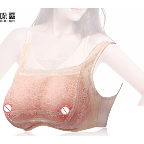 Artificial Silicone Breast Forms Crossdresser Transvestite Breast Bra Two-in-one Pseudo-female Fake Breast D30
