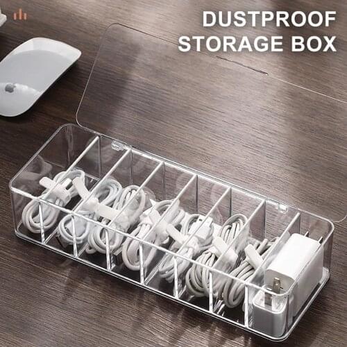 Cable Storage Box Accessories Case Anti Dust Earphone Electric Charger Wire Organizer Management Office Supplies Storage Bin