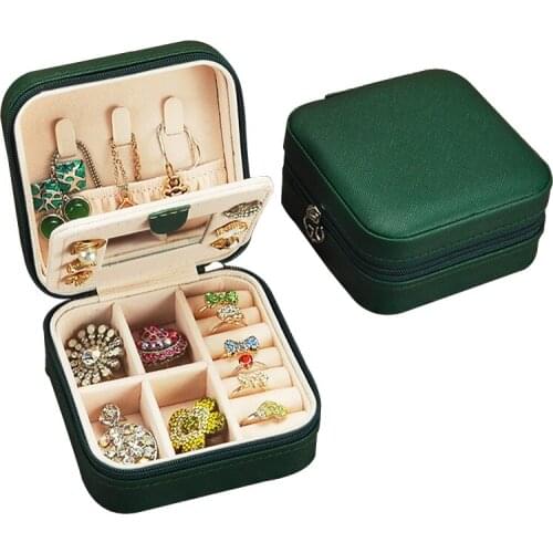 Mini Travel Jewelry Organizer Case Multifunction Necklace Earring Ring Storage Box High Capacity Leather Jewelry Box Women Gifts