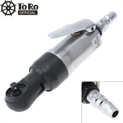 TORO 1 / 4'' Mini Straight Shank Pneumatic Ratchet Wrench Polished Tool with Bayonet Quick Connector for Car Repair Disassemble