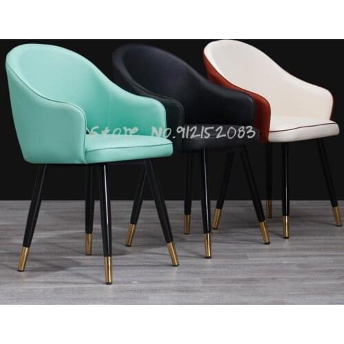 Dining chair home Nordic luxury restaurant backrest makeup chair bedroom color matching desk chair modern minimalist hollow chai