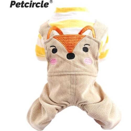PETCIRCLE Dog Clothes Cute Soft Little Fox Overalls Pet Cat For Teddy Schnauzer Chihuahua Bichon For Small Dog Costume Clothing