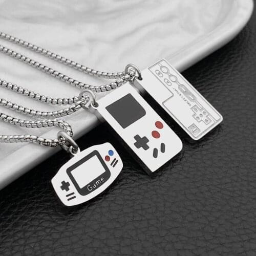 Stainless Steel Game Machine Handle Necklace Game Console Pendant Jewelry 2020 Temperament Chain Choker Necklace Women