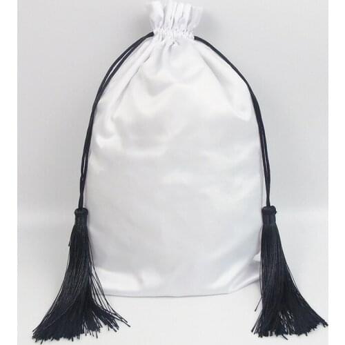 Satin Hair Bag Silk Luxury Pouch Jewelry/Makeup/Gift/Party/Storage/Wig/Bundles Extension/Shoe Bags with Tassel Custom Print Logo