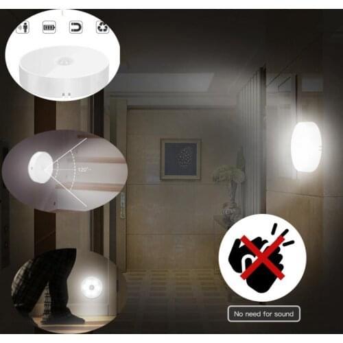 Motion Sensor LED Wireless Night Light Bedroom Lamp Rechargeable Energy-saving Automatic Wall-Mounted Body Induction Lamp