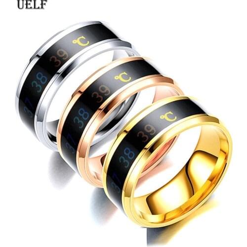 Temperature Ring Titanium Steel Mood Emotion Feeling Intelligent Temperature Sensitive Ring for Women Men Waterproof Jewelry