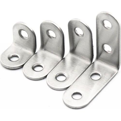 50pcs/lot Stainless Steel Corner Brackets Joint Fastening Right Angle Brackets For Home Furniture