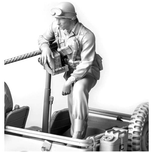 Unassambled 1/16 modern man stand Resin figure miniature model kits Unpainted