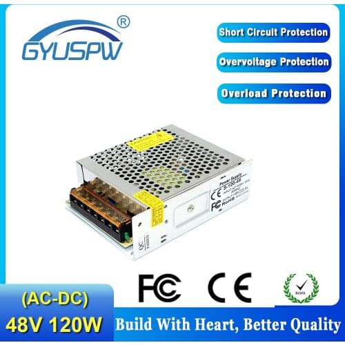 Universal dc 48V power suply 2.5A 120W power adapter dc48v unit led driver Transformer 110v 220v AC to DC SMPS for CNC CCTV DIY