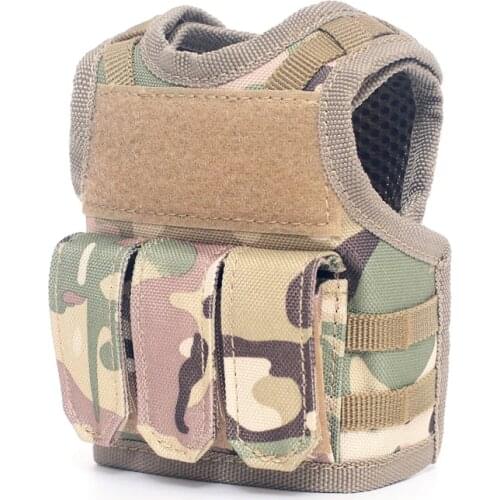 Military Mini Miniature Molle Vest Personal Bottle Drink Set Adjustable Shoulder Strap Drink Tactical Beer Bottle Cover