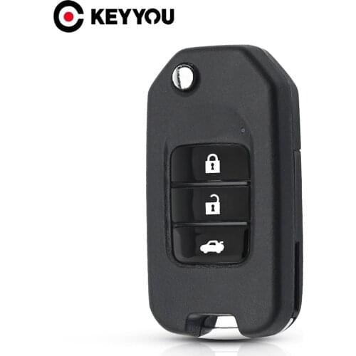 KEYYOU Original Key Replacement For Honda Civic Accord City CR-V Jazz XR-V Vezel HR-V FRV 3 Buttons Remote Key Shell Repair Kit