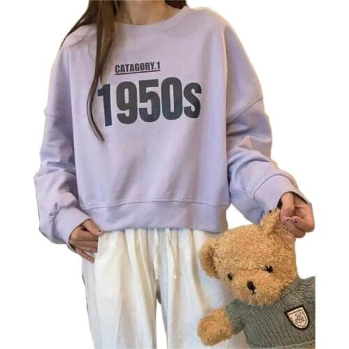 2021 womens wear/Womens spring original fashion design hoodies monochrome printed long-sleeved hoodies