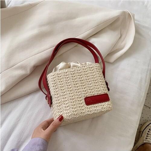Fashion Square Box Straw Woven Bag Ladies Beach Ladies Fashion Shoulder Messenger Bag Messenger Totes Handbag Purse Bohemia 2020