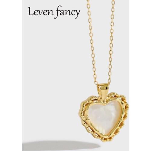 925 Sterling Silver Mother of Pearl White Abalone Shell Macrame Love Heart Necklace Valentines Day Present for Girlfriend