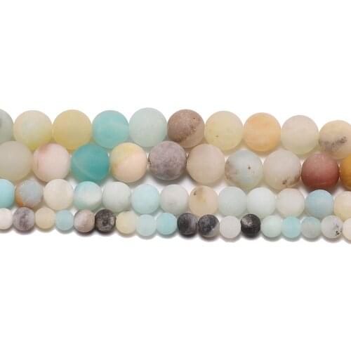 1strand/lot 4 6 8 10 12 mm Matte Amazonite Round Natural Stone Loose Beads Spacer Bead For Jewelry Making DIY Necklace Bracelet