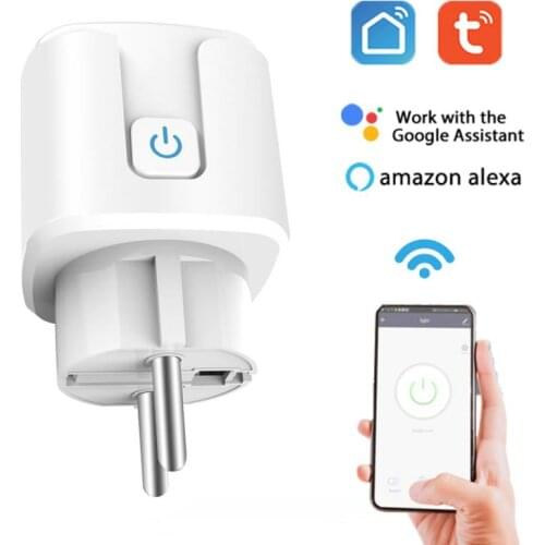 16A Wifi Tuya Smart Socket EU Power Monitor Timer Plug Smart Life App Remote Voice Control With Alexa Google Assistant IFTTT