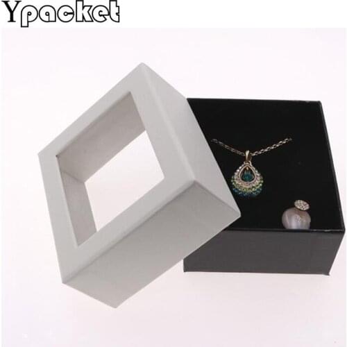 30pcs/Lot Transparent PVC Window Jewelry Gift Packaging Organizer Necklace With Earring Paper Necklace Box Wedding Favors Candy