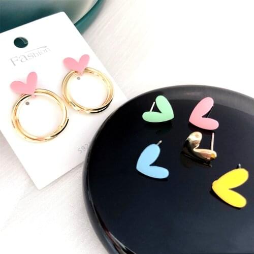 50pcs Enamel cute heart Charm lovely small Pendant For Women Necklace Making Fit Bracelet DIY Jewelry Accessory
