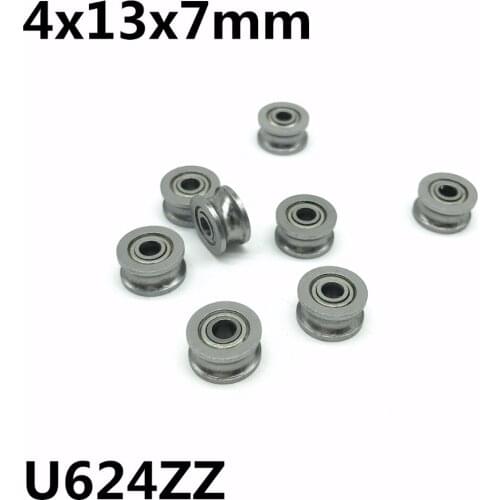 50pcs U624ZZ 4x13x7mm U groove deep groove ball bearing High quality Beraing steel