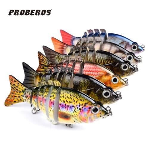 6pcs/Lot 6 Sections Fishing Lure Swimbait Bait Crankbait Tackle Hook Ice Artificial Bait Fishing 10.3cm/20.7g