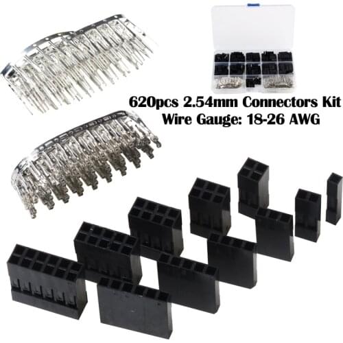 620pcs Dupont Terminals Jumper Wire Cable Pin Header Electronic components for PC PCB 26-18AWG