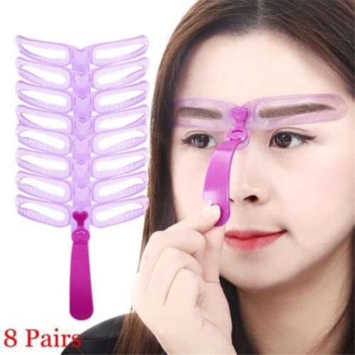 8pcs Eyebrow Stencil Styling Tool Supplies Eyebrows Grooming Template Kit Eyebrow Shaper Model Makeup