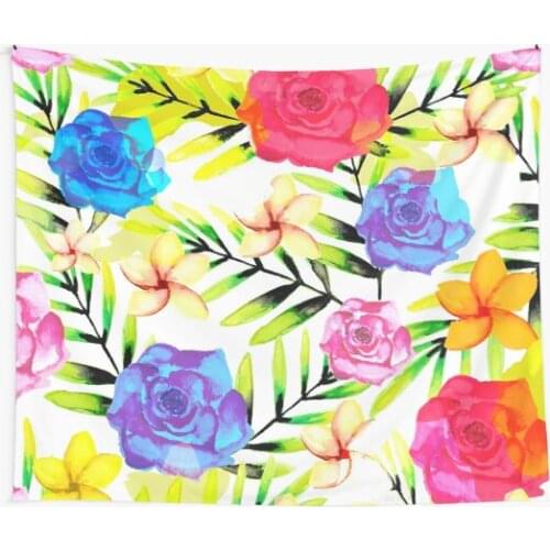 Watercolor Flowers Tapestry Home Decoration Wall Blanket Tapestry Bedroom Wall Hanging Yoga Mat