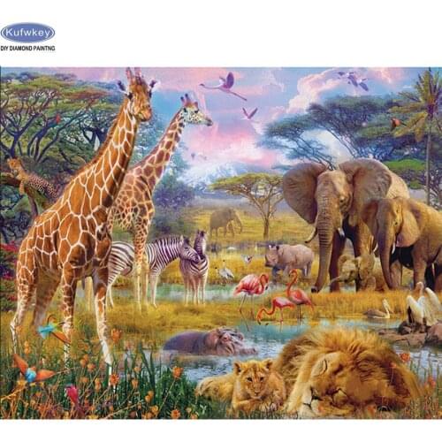 5D DIY diamond embroidery giraffe,lion,animal world diamond painting Cross Stitch full drill Rhinestone mosaic home decoration