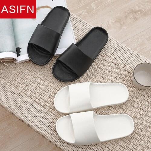 ASIFN Bathroom Slippers Men Summer Slides Simple house Household Home Couple Indoor Non-slip Slipper Men Sandals Flip Flops Male