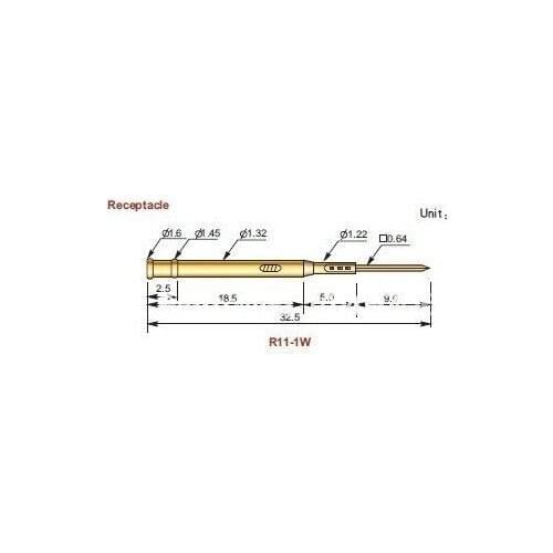 FREE SHIPPING 100PCS/LOT R11-1W 32.5MM TWO PART SPRING TEST PROBES RECEPTACLE